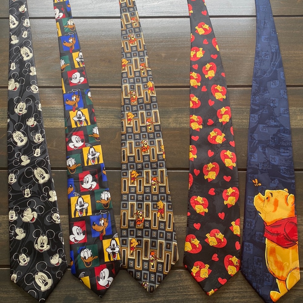 Mens Set of 5 Disney Ties